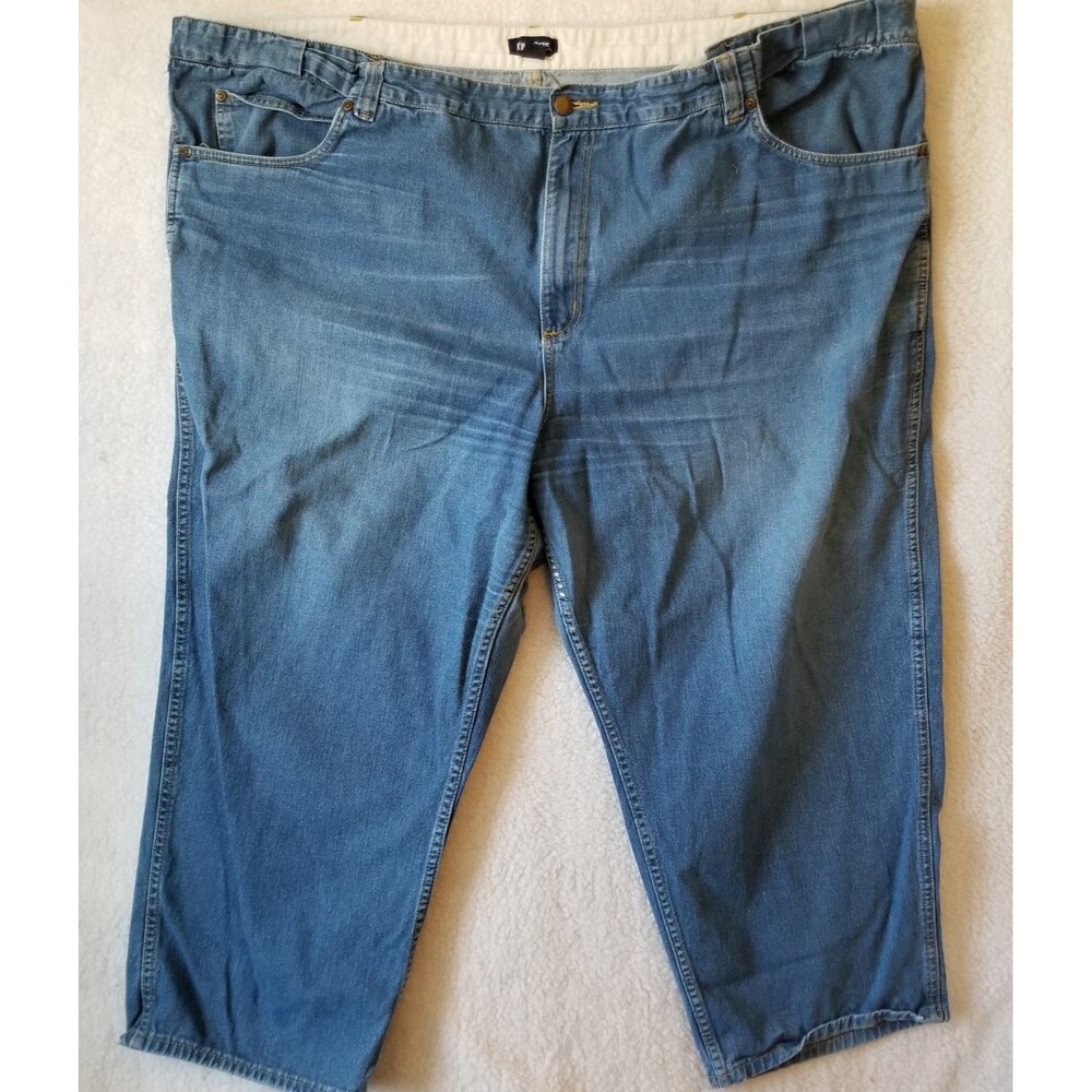 KingSize Men’s Jeans 54x25 – Expandable Waist, Medium Wash, Big & Short
